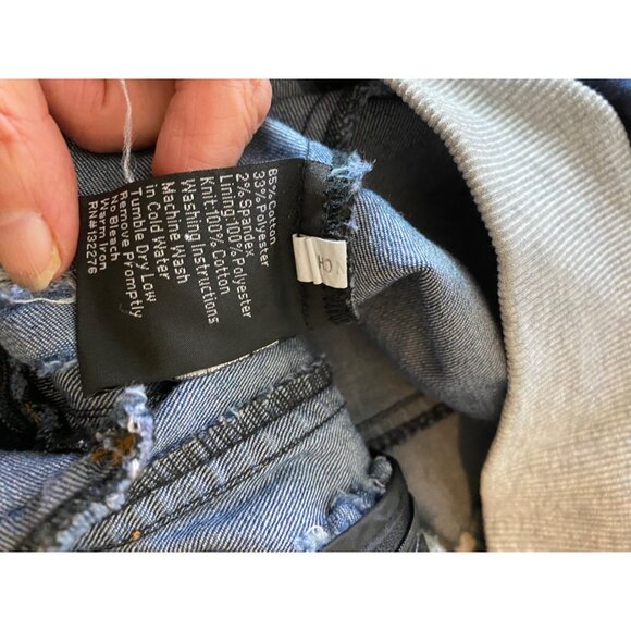 LA Coalition Womens Medium Denim & Gray Hooded Jacket With Distressed Details - Picture 9 of 13